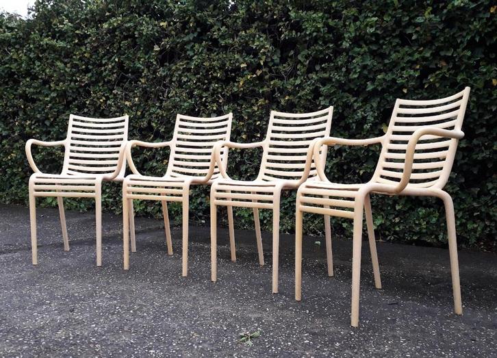 4 PIP-E stoelen Driade ontwerp Philippe Starck, Huis en Inrichting, Stoelen, Gebruikt, Vier, Kunststof, Overige kleuren, Ophalen