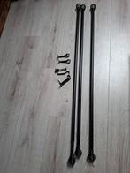 3 Zwarte Gordijnrails Uitschuifbaar 1.10-2.10m, Ophalen, Zo goed als nieuw, Zwart, 200 cm of meer