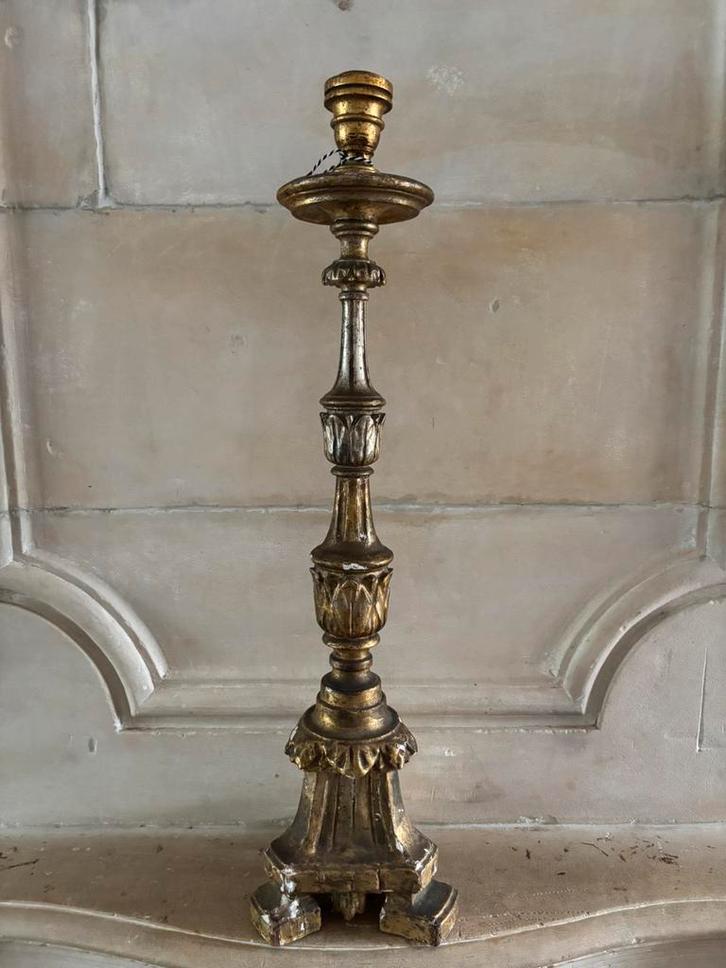 Franse kandelaar bois dore carlotte antiek en brocant, Antiek en Kunst, Antiek | Kandelaars, Overige materialen, Ophalen of Verzenden
