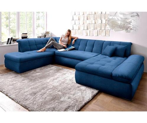Nieuwe mega Ubank blauw xxl loungebank zithoek, Huis en Inrichting, Banken | Bankstellen, Zo goed als nieuw, Hoekbank, Vierpersoons of meer