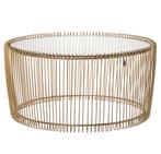 Riverdale Rocco bijzettafel - goud, glas, draad - 70, Huis en Inrichting, Tafels | Salontafels, Ophalen, 50 tot 100 cm, Rond, Nieuw