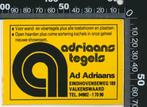 Sticker: Adriaans Tegels - Valkenswaard (2), Verzamelen, Ophalen of Verzenden