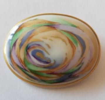 Seltmann Weiden porseleinen broche, abstract, handbeschilder