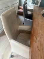 Leren eetkamerstoelen. 4 steenkleur, Ophalen, Gebruikt, Leer, Grijs