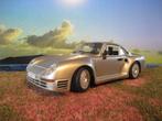 1/18 Porsche 959 - Polistil zilvergrijs-metallic, Ophalen of Verzenden, Zo goed als nieuw, Overige merken