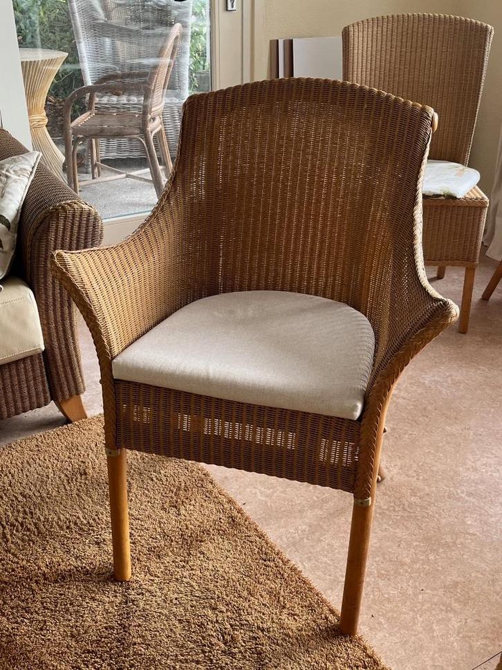Rotan stoelen, Huis en Inrichting, Stoelen, Gebruikt, Twee, Riet of Rotan, Bruin, Ophalen