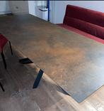 (eet)Tafel met keramische plaat Brons 220x90 cm, Huis en Inrichting, Tafels | Eettafels, Ophalen, 200 cm of meer, 50 tot 100 cm