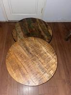 2 tafeltjes, 50 tot 100 cm, Rond, Ophalen of Verzenden, Zo goed als nieuw