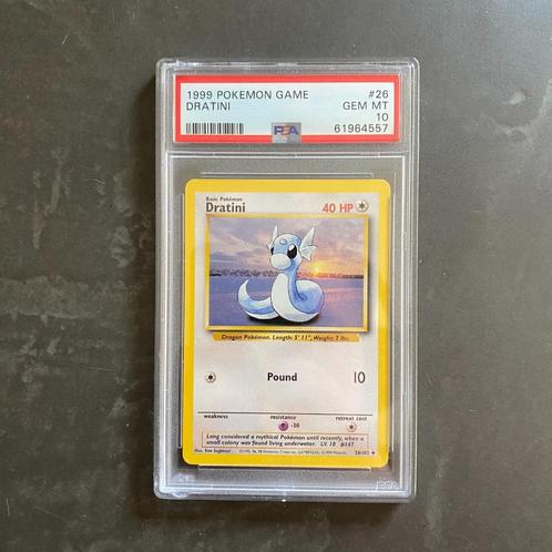 Pokémon #26 Dratini Base Unlimited PSA 10, Hobby en Vrije tijd, Verzamelkaartspellen | Pokémon, Nieuw, Losse kaart, Ophalen of Verzenden