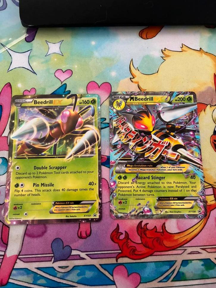 Mega Beedrill EX & Beedrill EX XY Promos NM, Hobby en Vrije tijd, Verzamelkaartspellen | Pokémon, Zo goed als nieuw, Ophalen