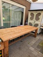 Robuuste grote steigerhouten tuintafel 240x97, Gebruikt, Rechthoekig, Hout, Ophalen