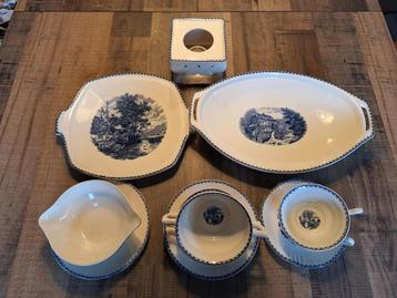 Société Ceramique Maastricht - Landschap Blauw Servies beschikbaar voor biedingen