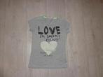 grijze meisjest-shirt van Vingino, maat 128, Kinderen en Baby's, Kinderkleding | Maat 128, Ophalen of Verzenden, Gebruikt, Meisje