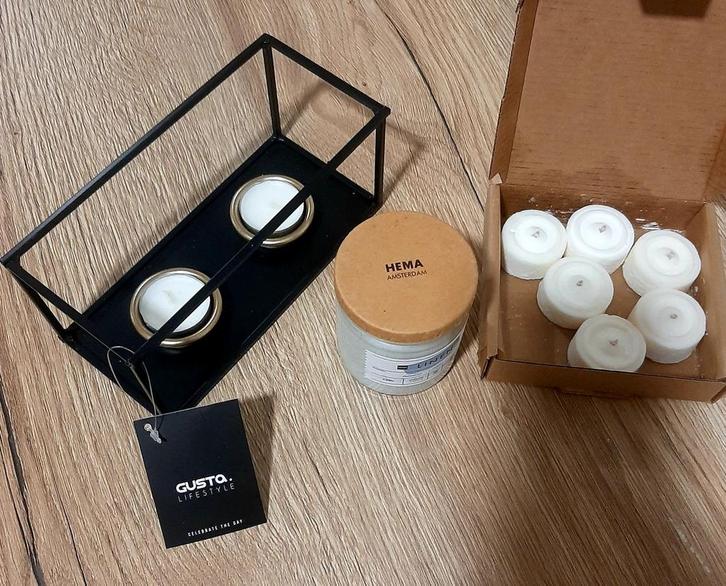 Kandelaar met kaarsen. Nieuw., Huis en Inrichting, Woonaccessoires | Kandelaars en Kaarsen, Nieuw, Minder dan 25 cm, Overige materialen