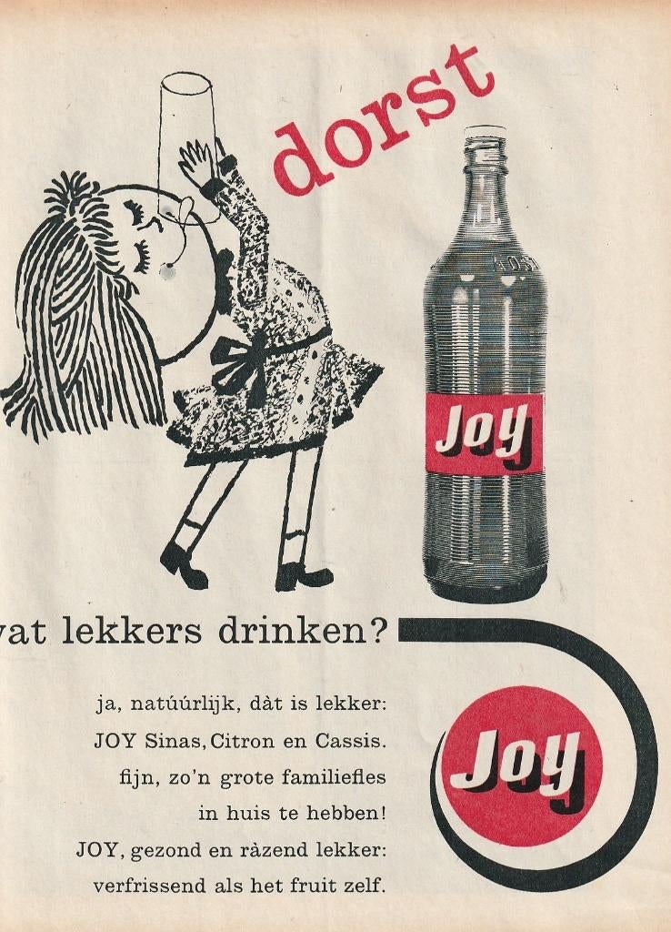 Retro reclame 1966 Joy frisdrank dat is razend lekker, Verzenden, Overige typen