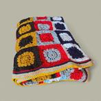 Vintage gehaakte deken/plaid – retro granny squares 70s, Ophalen of Verzenden, Gebruikt