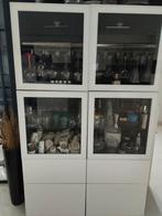Ikea Besta buffetkast met glazen- en flessenrek, Ophalen, 100 tot 150 cm, Modern, 25 tot 50 cm