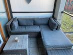 Luxe Wicker Loungeset - Hoekbank, Stoel, Hocker & Tafel, 4 zitplaatsen, Ophalen of Verzenden, Zo goed als nieuw, Loungeset