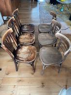 6 karakteristieke (café)stoelen, Vijf, Zes of meer stoelen, Gebruikt, Hout, Ophalen