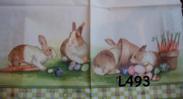 OPRUIMING servetten decoupage – konijntjes L493 – 8x beschikbaar voor biedingen