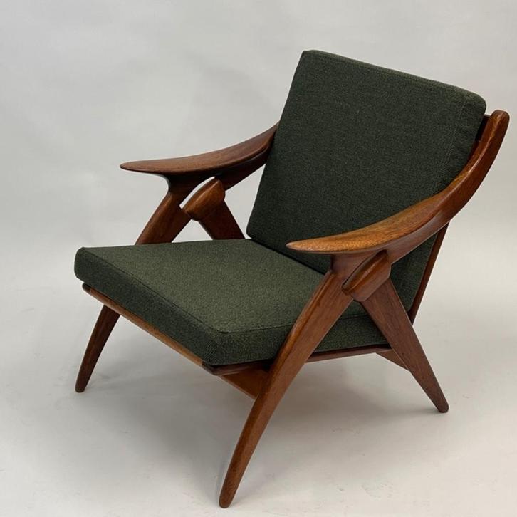 De Knoop van De Ster Gelderland; nieuwe kussens en stof, Huis en Inrichting, Fauteuils, Zo goed als nieuw, Hout, Stof, 50 tot 75 cm