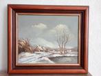 Prachtige olieverf schilderij winterse tafereel, Antiek en Kunst, Kunst | Schilderijen | Klassiek, Ophalen
