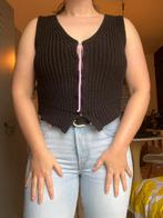 Weekday Bella knitted zwart vest met haakogen / black gilet, Zwart, Weekday, Ophalen of Verzenden, Zo goed als nieuw