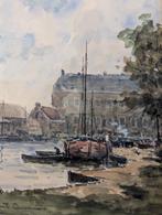 Aquarel Haven door Clement Bezemer, Ophalen of Verzenden