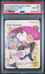Pokemon Jessie & James Full Art Trainer Hidden Fates PSA 10, Ophalen of Verzenden, Nieuw, Losse kaart, Foil