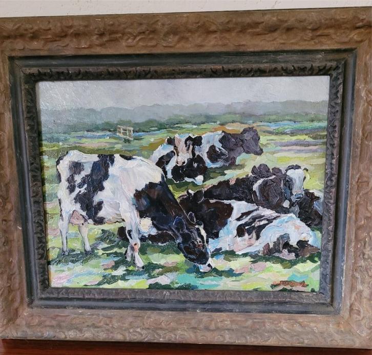 koeien schilderij, Antiek en Kunst, Kunst | Schilderijen | Klassiek, Ophalen of Verzenden