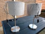 2 design tafellampen met fluwelen kap, zgan!, Stof, Ophalen of Verzenden, Zo goed als nieuw, 50 tot 75 cm