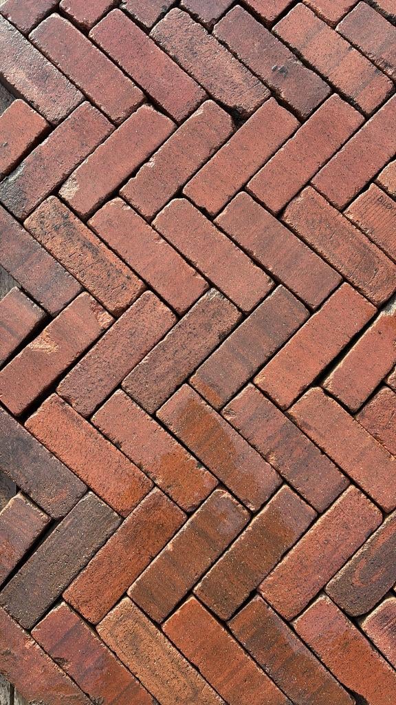 99.9m2 Gebruikte gebakken klinkers rood bruin dikformaat, Ophalen, Gebruikt, Keramiek, Klinkers