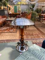 Vintage tafellamp jaren 80 chroom hout, Huis en Inrichting, Ophalen, Zo goed als nieuw