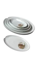 Vintage Visservies, Royal Schwabap, 6 Delige Set, MCM, '60, Ophalen of Verzenden, Overige stijlen, Porselein, Schaal of Schalen
