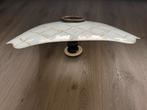 Vintage Plafondlamp jaren 50 - Glas, Huis en Inrichting, Lampen | Lampenkappen, Gebruikt, Wit, Vierkant, Ophalen of Verzenden