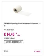 2 rollen Qboard wapeningsband zelfklevend van 25 meter, Ophalen of Verzenden, Nieuw