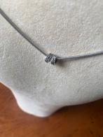 Zilveren kettinkje met twee zilveren marcasiet ringetjes, Sieraden, Tassen en Uiterlijk, Kettingen, Ophalen of Verzenden, Zo goed als nieuw