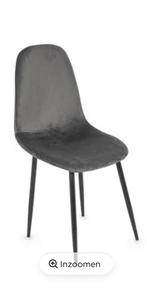 5x eetkamerstoel velvet velours grijs, Ophalen, Zo goed als nieuw, Grijs, Vijf, Zes of meer stoelen