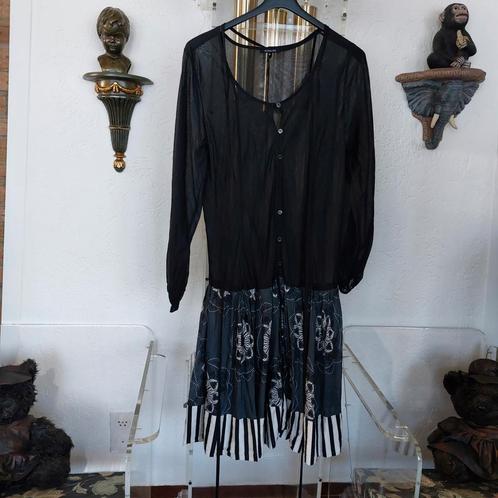 Tuniek van het merk Hebbeding.  Maat 3 (48/50), Kleding | Dames, Grote Maten, Zo goed als nieuw, Blouse of Tuniek, Zwart, Verzenden