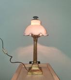 Messing lamp met melkglas, jaren 30 Hollywood Regency style, Huis en Inrichting, Hollywood regency, Ophalen of Verzenden, Zo goed als nieuw