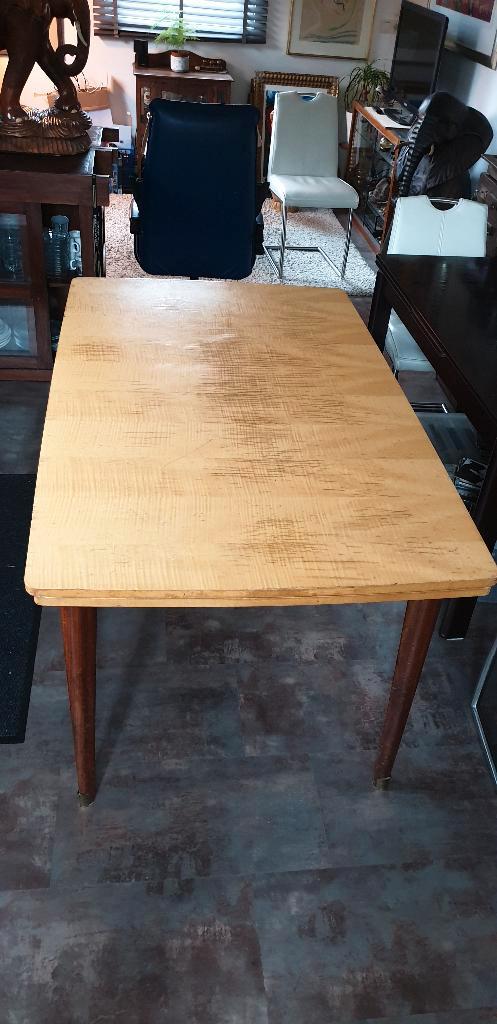 Vintage palissander tafel uitschuifbaar., Huis en Inrichting, Tafels | Eettafels, Gebruikt, 50 tot 100 cm, 200 cm of meer, Vijf personen of meer