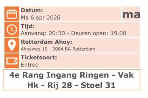K3 tickets 6 april 20.30 Ahoy 2x, Tickets en Kaartjes, Evenementen en Festivals, Twee personen