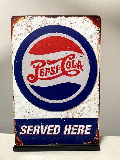 Pepsi-Cola metalen reclamebord (Old Look), Verzamelen, Merken en Reclamevoorwerpen, Nieuw, Reclamebord, Ophalen of Verzenden