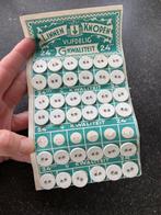 Ouderwetse linnen knopen knoopjes 36 stuks op kaart 15mm, Ophalen of Verzenden