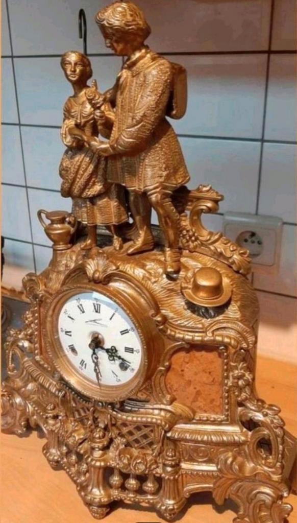 Antieke Bronzen klok, Antiek en Kunst, Antiek | Klokken, Ophalen of Verzenden