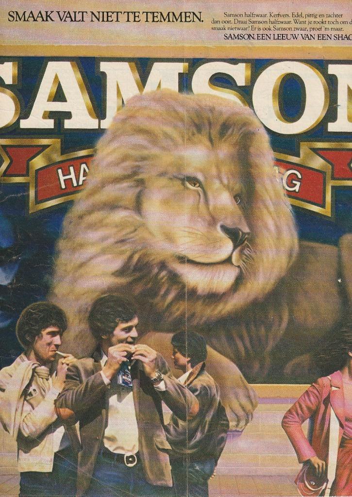 Retro reclame 1979 Samson shag smaak niet te temmen, Verzamelen, Retro, Overige typen, Verzenden