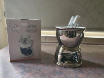 Chocoladefondue set met 4 vorkjes Z.G.A.N. beschikbaar voor biedingen