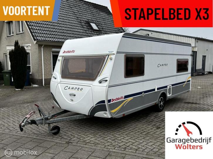 Dethleffs 500 Camper rondzit treinzit 3x stapelbed voortent, Caravans en Kamperen, Caravans, Bedrijf, meer dan 6, 1000 - 1250 kg