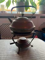 Antieke Koperen Theepot met Rechaud, Ophalen of Verzenden, Koper