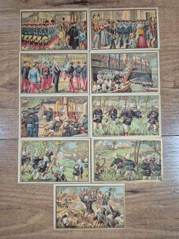 Oude Franse reclamekaarten - Franse invasie Madagaskar 1893 beschikbaar voor biedingen